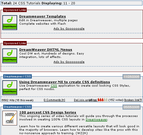 AdSense - CTR technika 10 - reklama v seznamu